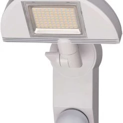 Brennenstuhl Éclairage Extérieur 1179290621 Projecteur à LED Premium City LH 8005 PIR IP44 Blanc, Avec Détecteur De Mouvement Infrarouge