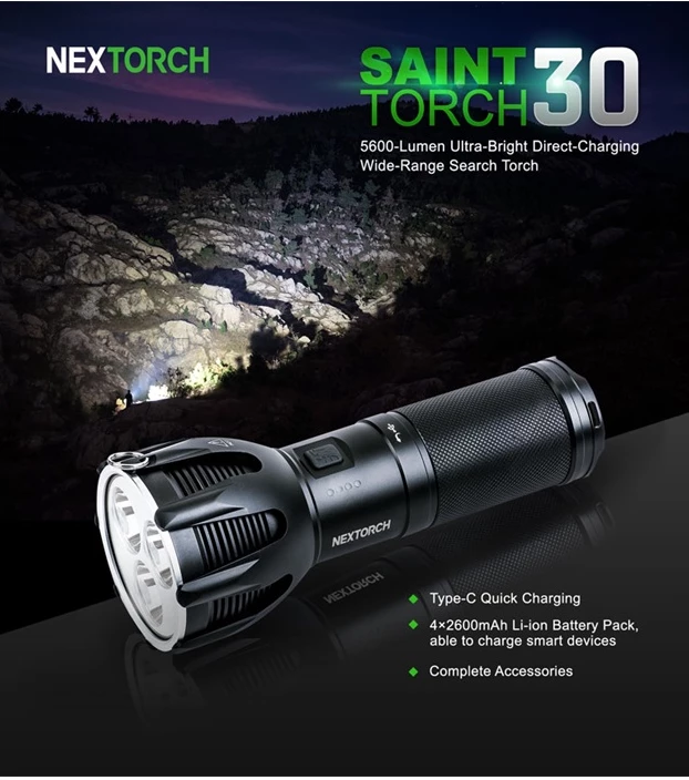 Nextorch Lampe Portative 77NT-ST30 Torche ST30 5600 Lum Rechargeable 2600 MAh 6 Nextorch Lampe Portative 77NT-ST30 Torche ST30 5600 Lum Rechargeable 2600 MAh – Image 4